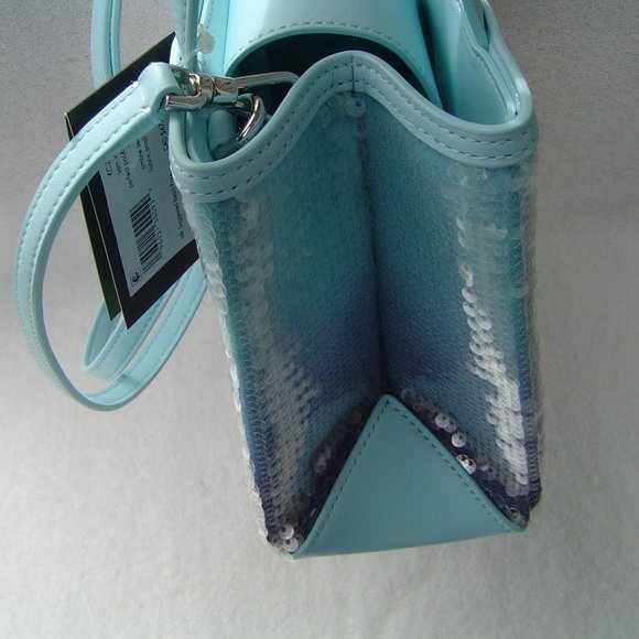 NEW AUTHENTIC KATE SPADE SAM ICON BLUE OMBRE SEQUIN SMALL TOTE #KC238 - Picture 5 of 13